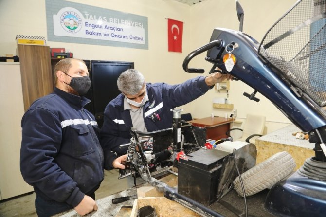 Engelli araçlarının bakım ve onarımı Talas Belediyesi’nden