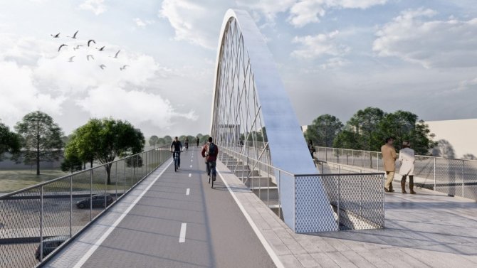 Gölbaşı Belediye Başkanı Şimşek, Ankara’da ilk olacak bisiklet köprüsü kuruyor