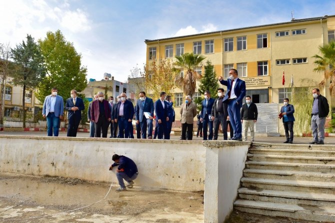 Uygulama oteli yapılacak alanda inceleme