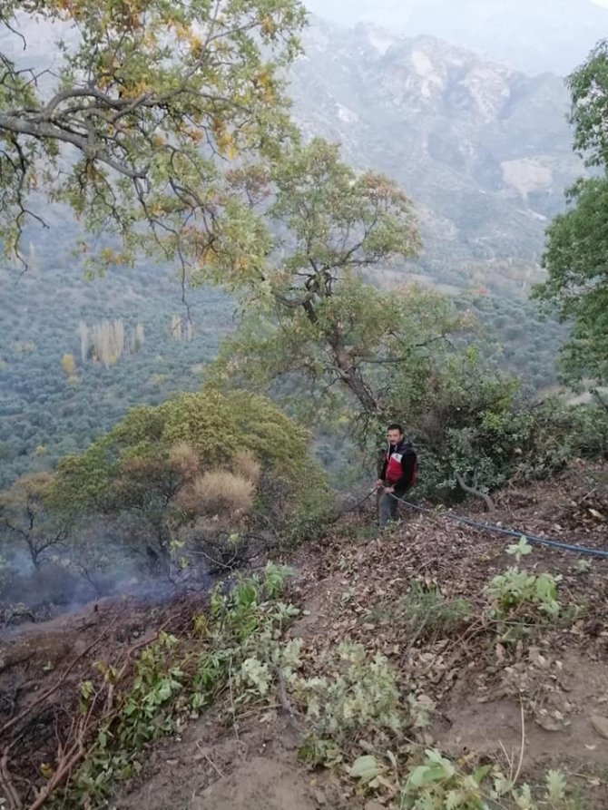 Dumanı gören dağa koştu, yangın kısa sürede söndürüldü