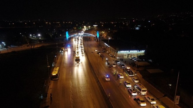 Bursa’da sokağa çıkma kısıtlaması drone ile havadan görüntülendi