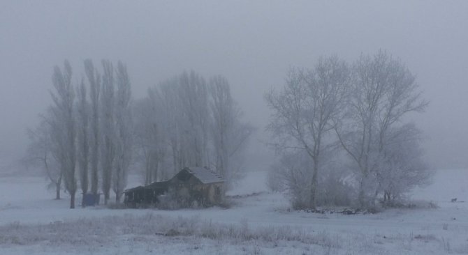 Kars’ta soğuktan sis ve kırağı oluştu