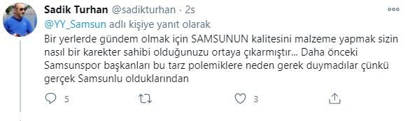 Samsunspor Başkanı Yıldırım ile taraftar arasında polemik