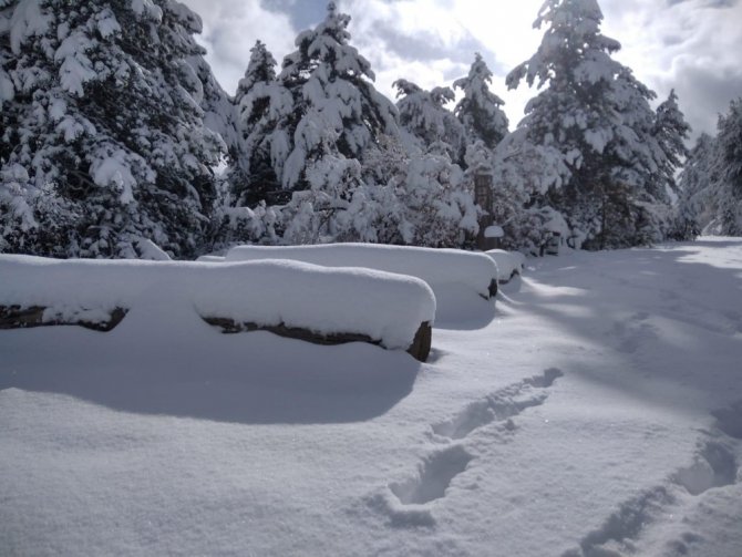 Kartpostallık görüntüler ortaya çıkan kar altındaki Kızılcahamam drone ile görüntülendi