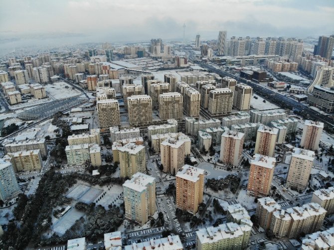 İstanbul’da kar manzarası havadan görüntülendi