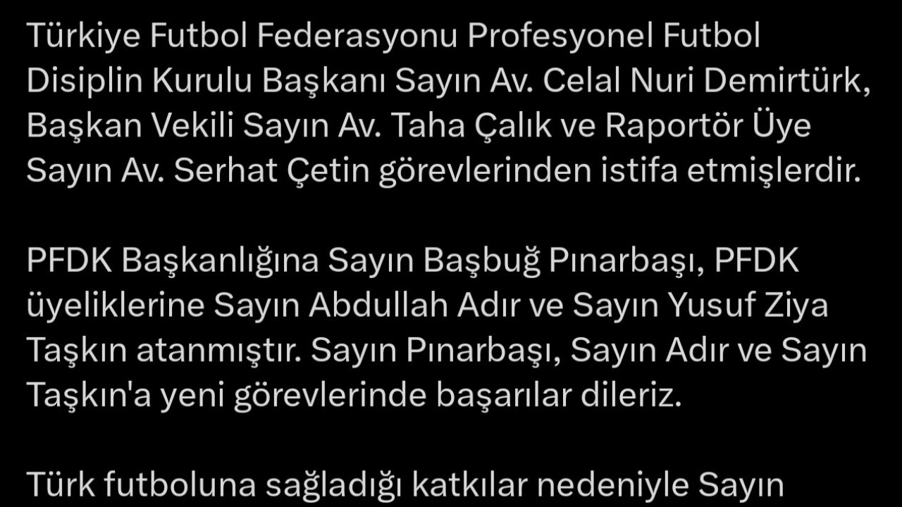 PFDK Başkanlığı’na Başbuğ Pınarbaşı atandı