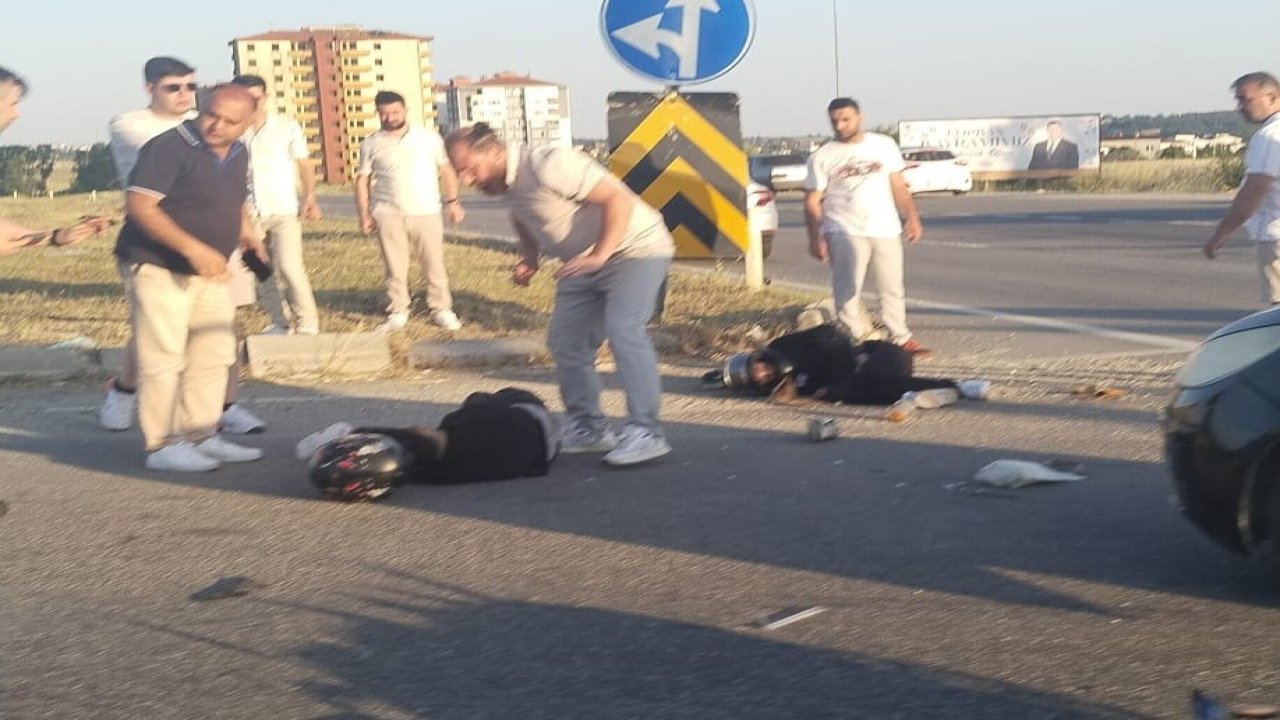 Tekirdağ’da motosiklet ile otomobil çarpıştı: 2 ağır yaralı