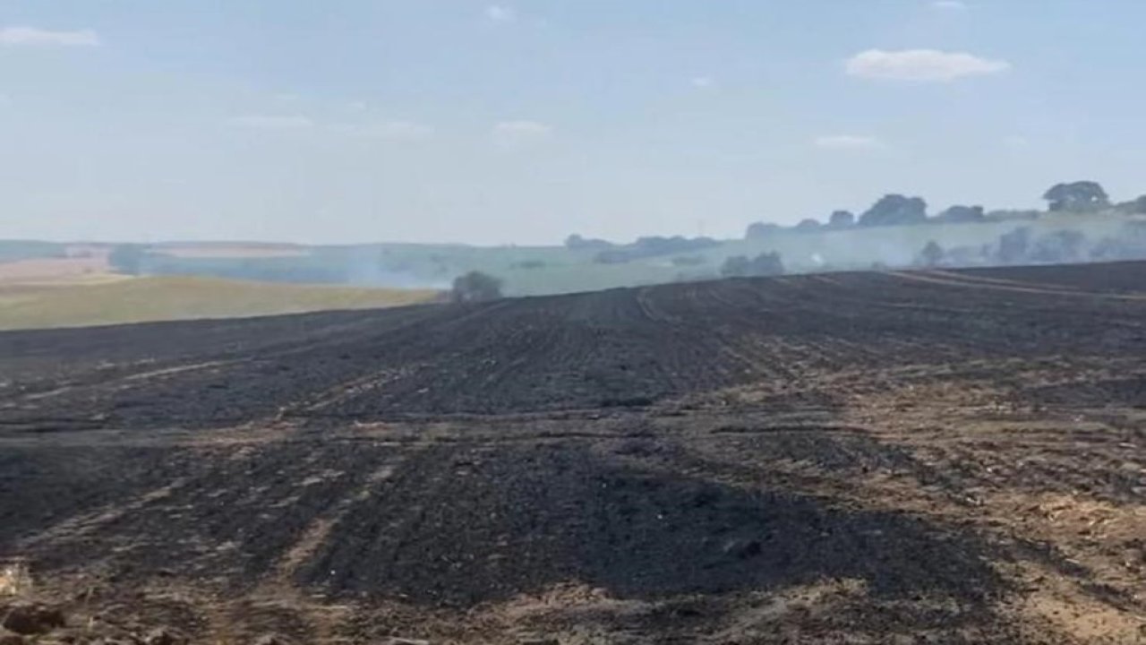Hayrabolu’da 15 dönüm buğday tarlası yandı