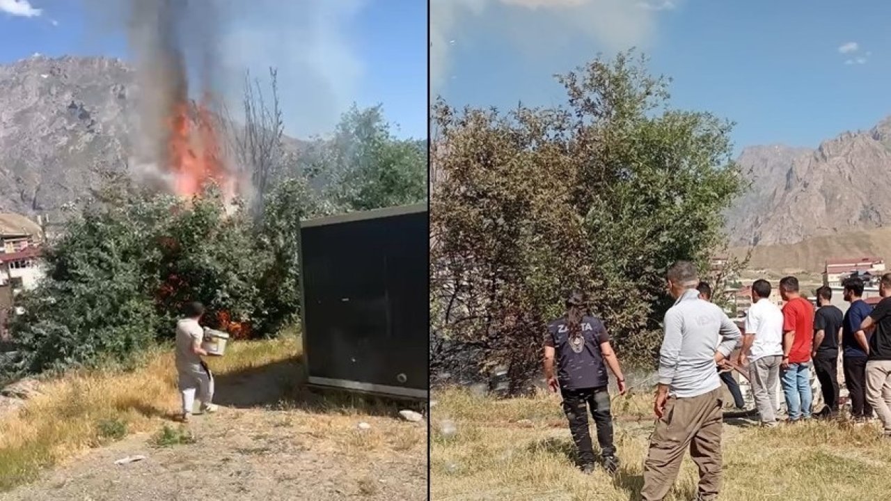 Hakkari’de iki noktada çıkan yangın kontrol altına alındı