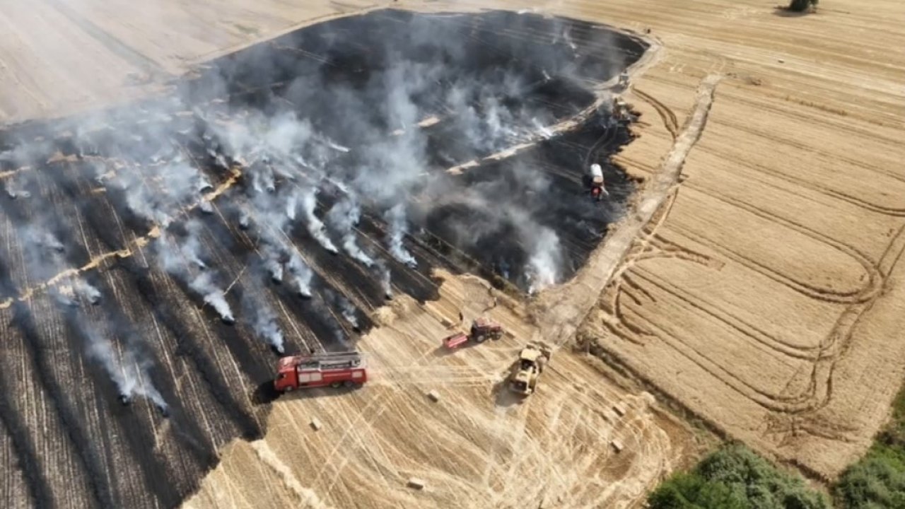 Babaeski’de anızda başlayan yangın ekili arazilere sıçradı