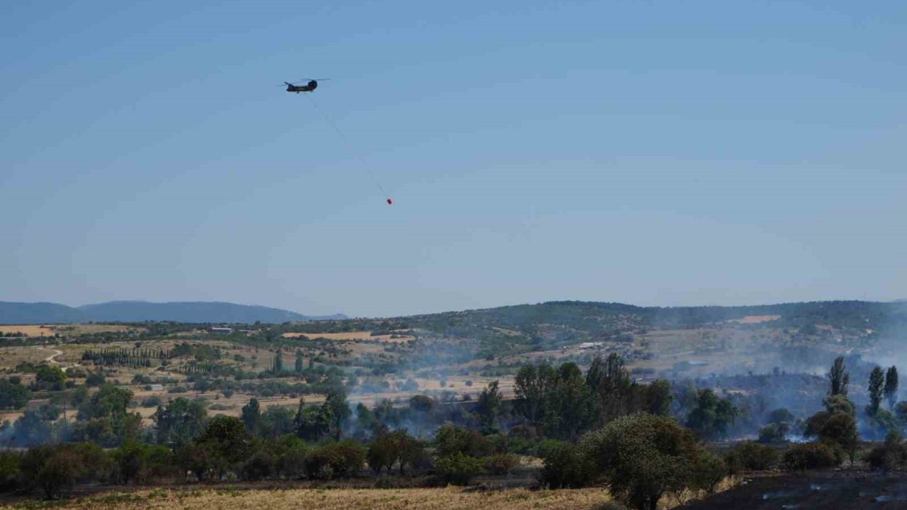 Balıkesir’de ki arazi yangını söndürüldü