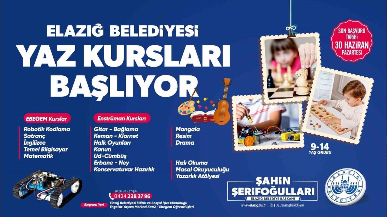 Elazığ Belediyesi yaz kursları başlıyor