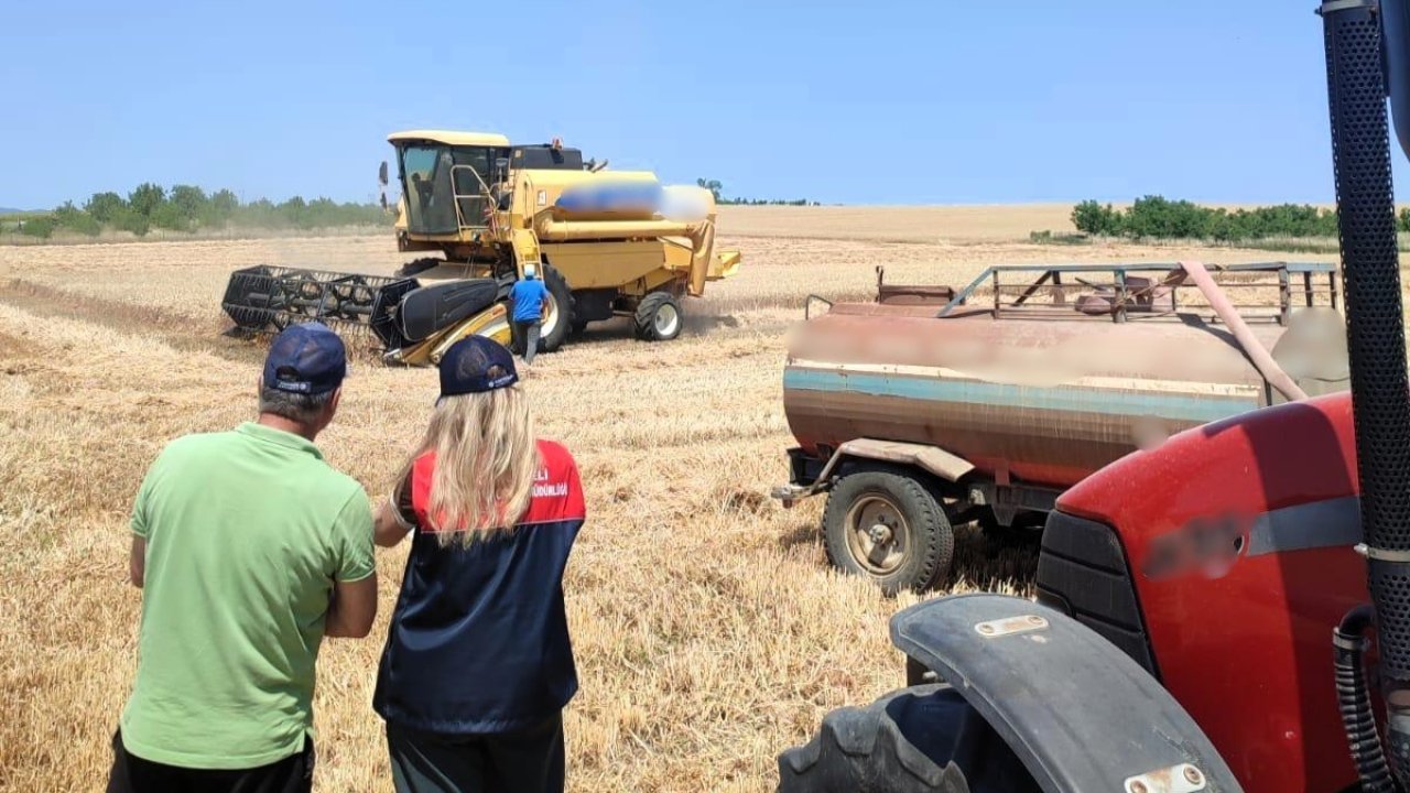 Kırklareli’nde hasat kontrolleri sürüyor