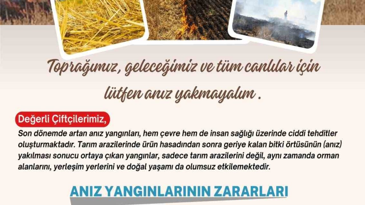 Niğde’de ’anız yakmayın’ uyarısı