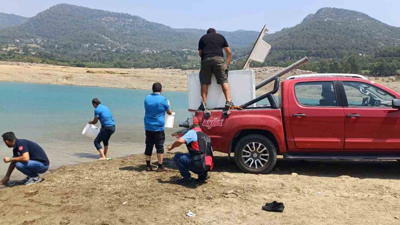 Kilgen Barajı’na 321 bin yavru sazan, baraja bırakıldı