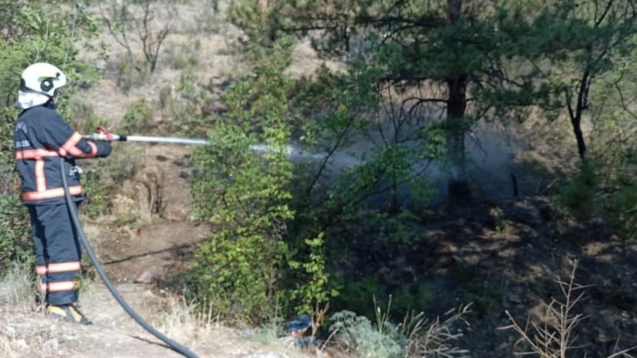 Çankırı’da çıkan ot yangını büyümeden söndürüldü