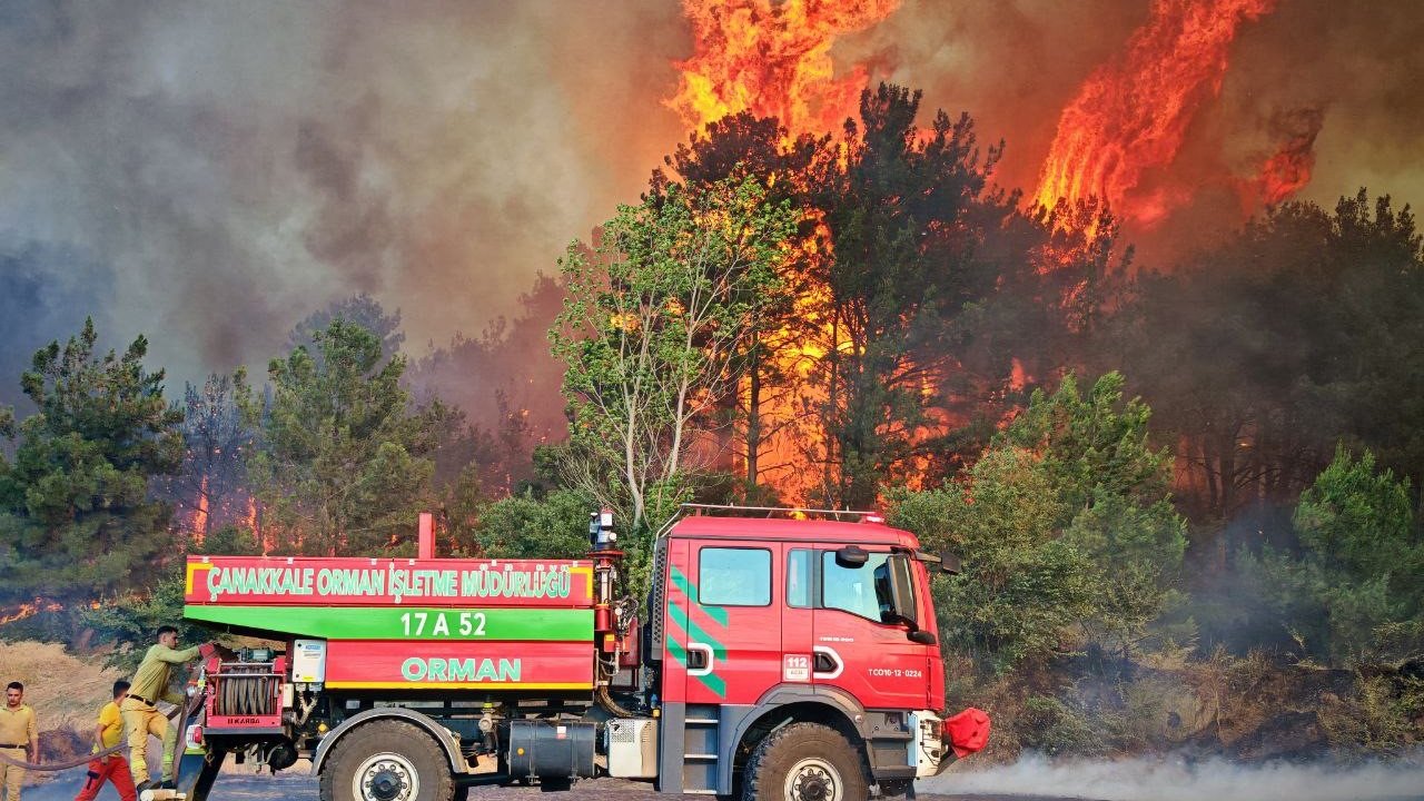 Edirne’de orman ve anız yangınında alevler metrelerce yükseldi