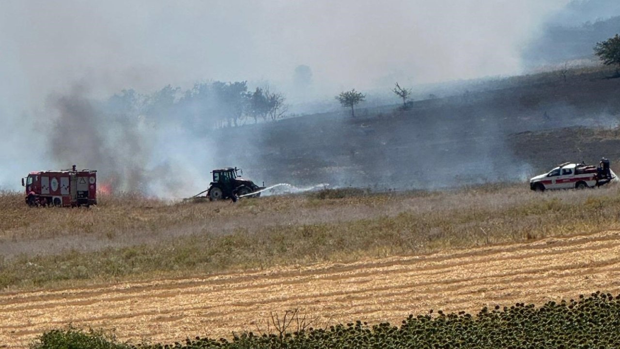 Hayrabolu’daki anız yangınına müdahale sürüyor
