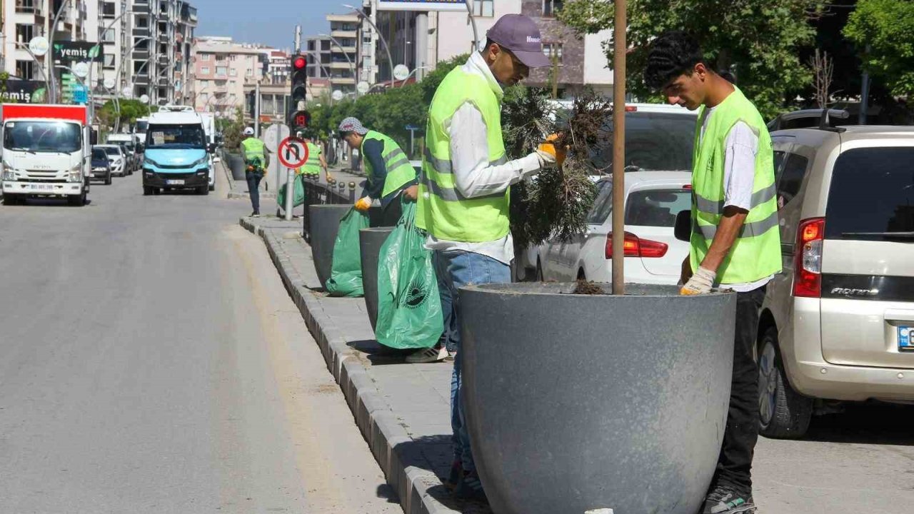 Van Büyükşehir Belediyesinden yeşil alanlarda yoğun mesai