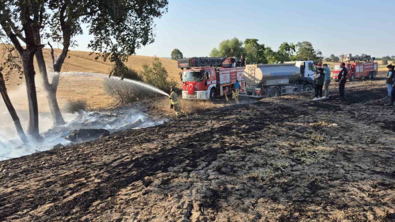 Gönen’de kırsal alanda çıkan arazi yangını söndürüldü