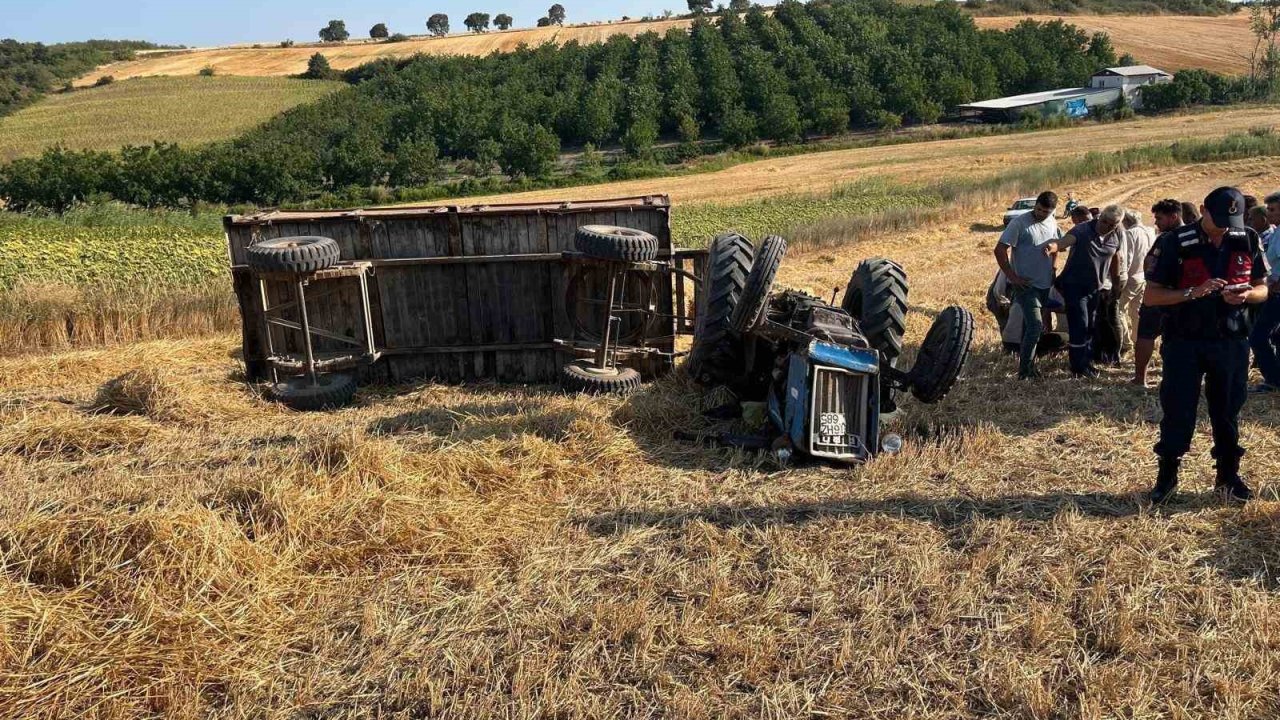 Devrilen traktörün altında kalan kişi hayatını kaybetti