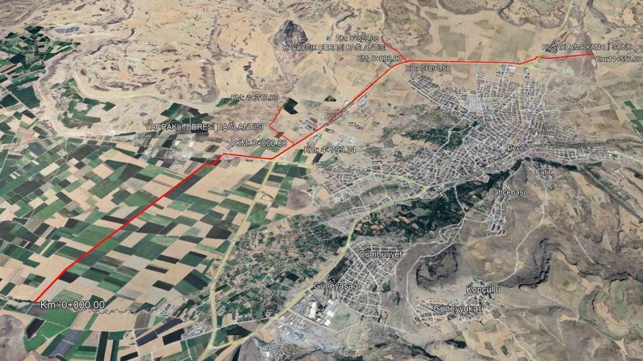 Erciyes Dağı taşkın ve kuşaklama kanalı projesi hızla devam ediyor