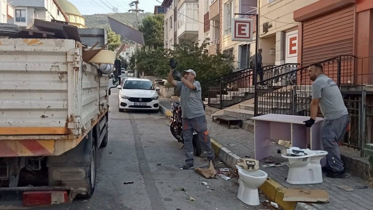 Körfez’de hacimli atıklar düzenli toplanıyor