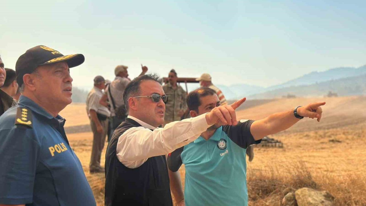 Vali Sözer, yangın bölgesinde inceleme yaptı