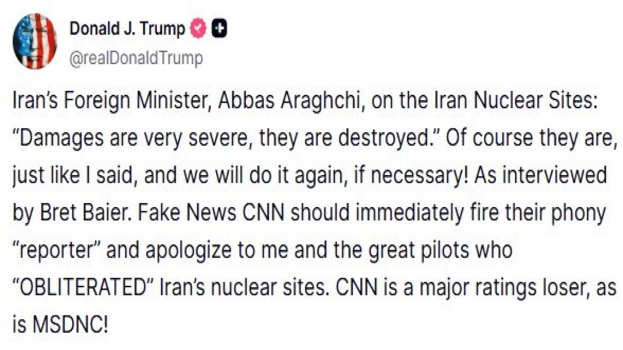 ABD Başkanı Trump’tan İran’ın nükleer tesislerini hedef alan saldırılarla ilgili açıklama: "Gerekli olması halinde bunu tekrar yaparız"