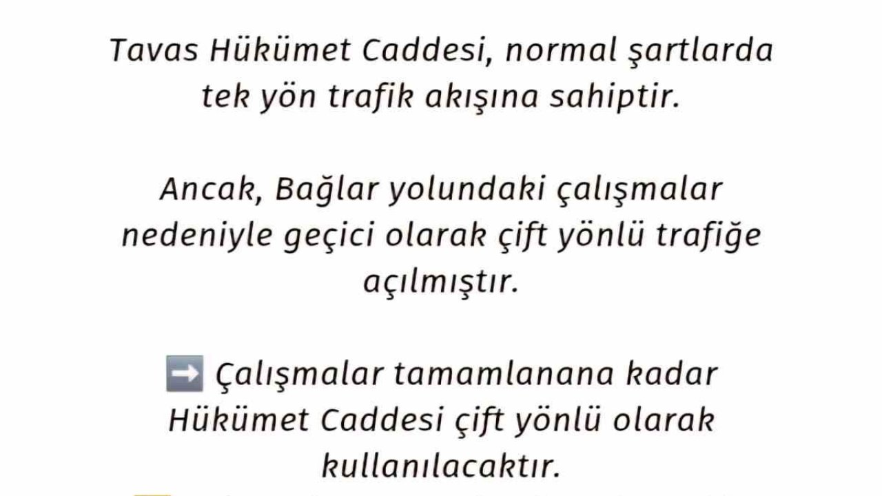 Tavas’ta yol çalışması dolayısıyla yol güzergahları değişti