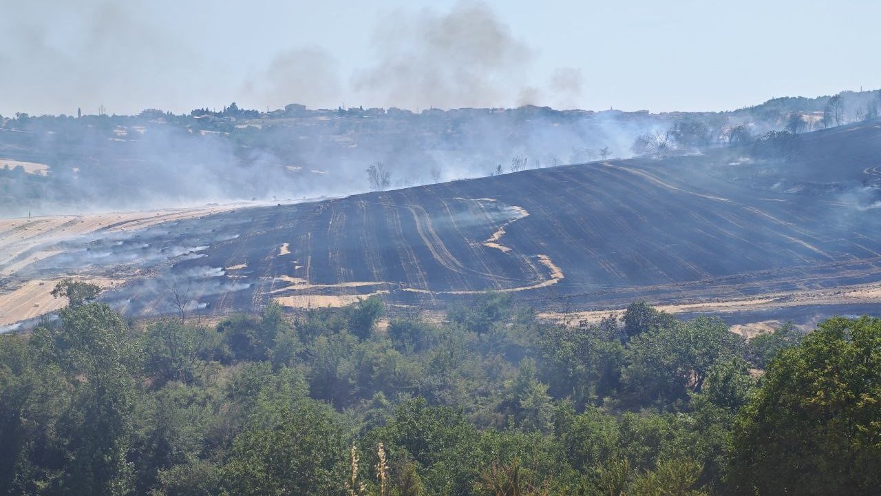 Malkara’da anız yangını 200 dönümlük arazide tahribata yol açtı
