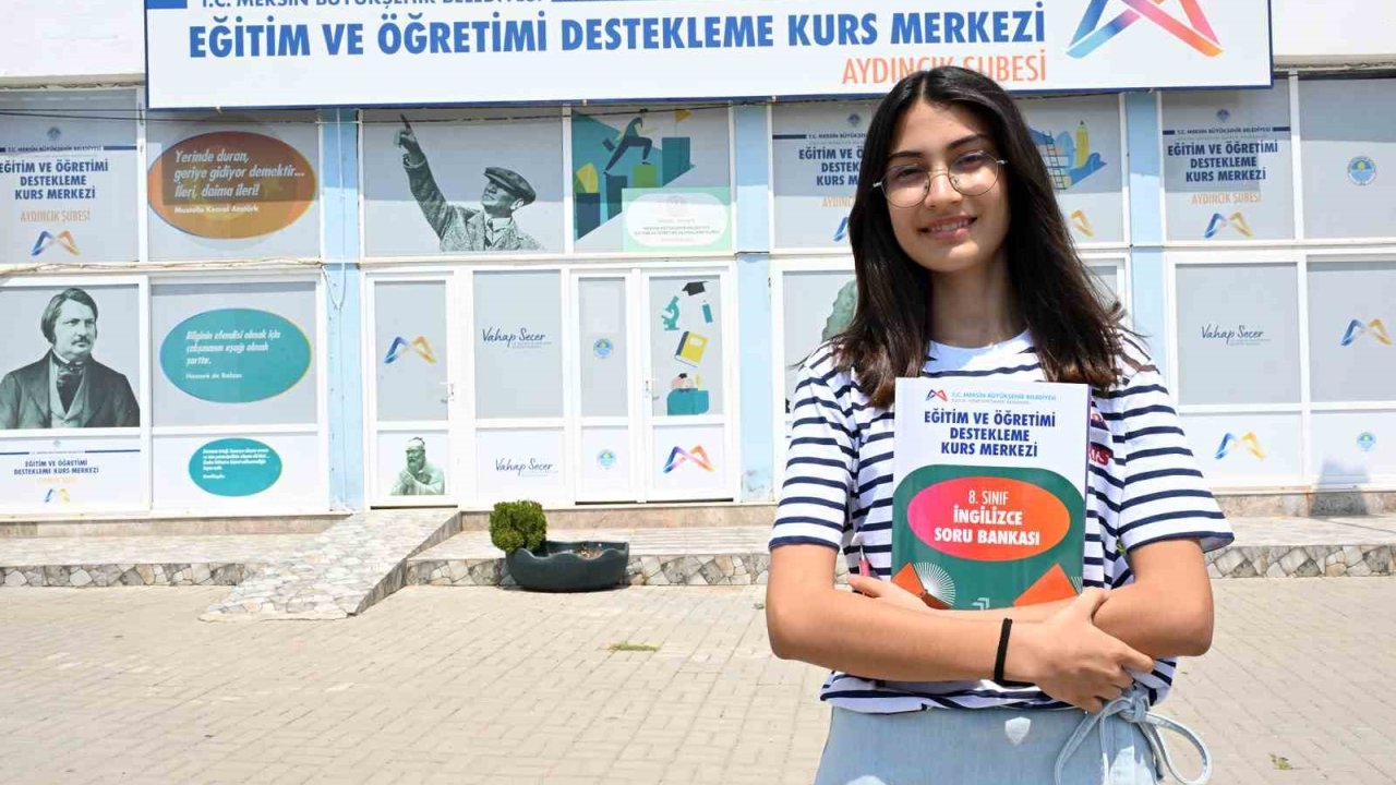 Mersin’de Aydıncık’ın LGS birincisi Büyükşehir Belediyesi kurs merkezi öğrencisi çıktı