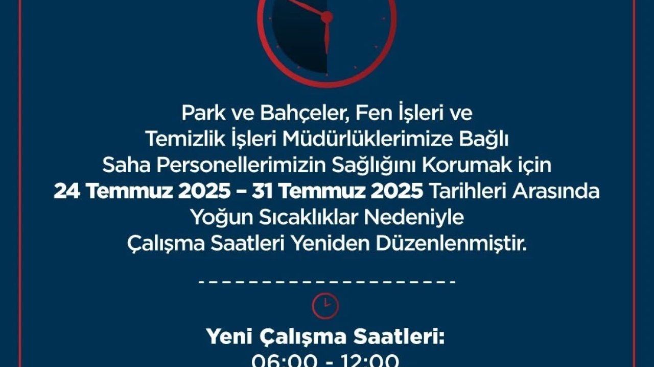 Germencik’te aşırı sıcaklara karşı mesai düzenlemesi