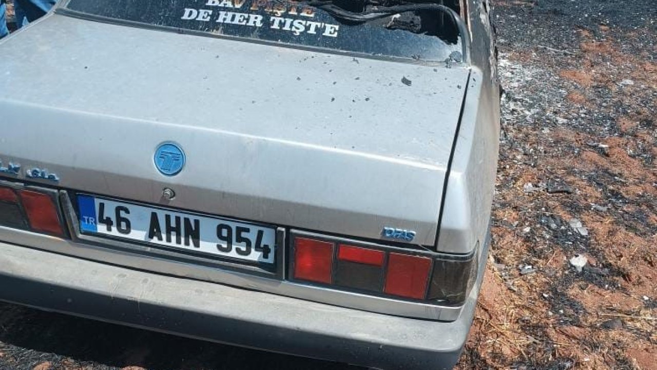 Siverek’te tarlada çıkan yangında bir otomobil yandı