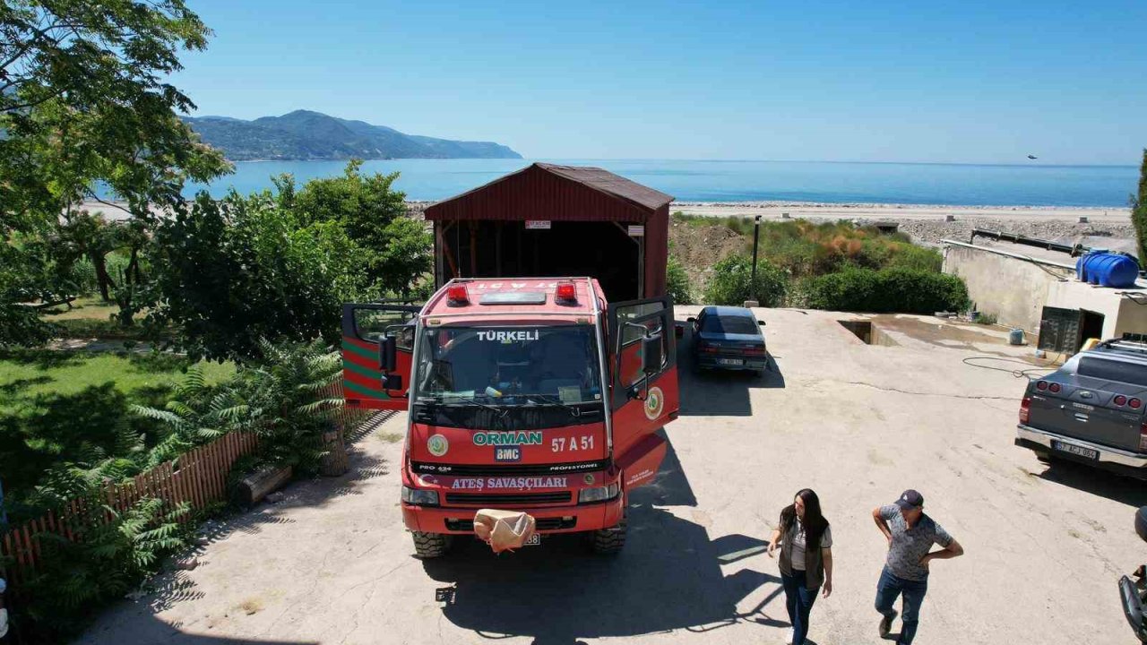 Orman yangını söndürme çalışmasına Türkeli’den destek