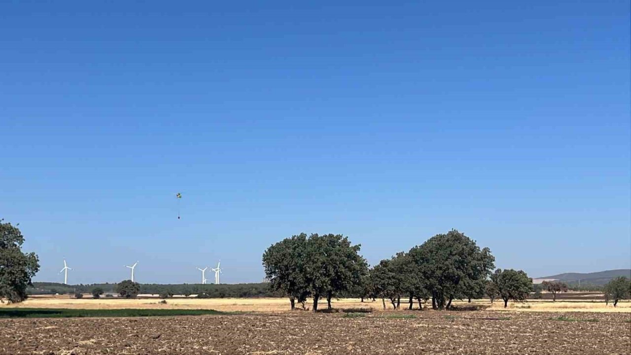 Ezine’de tarım arazisinde çıkan yangın kontrol altına alındı