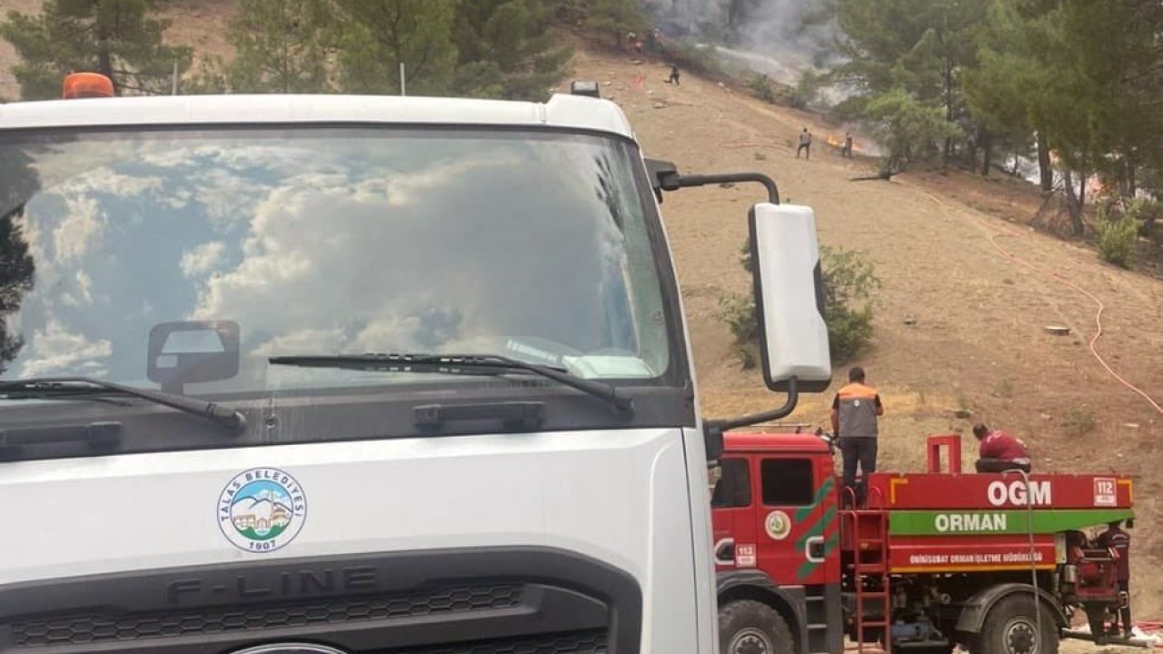 Talas Belediyesi’nden Kahramanmaraş’taki yangına destek