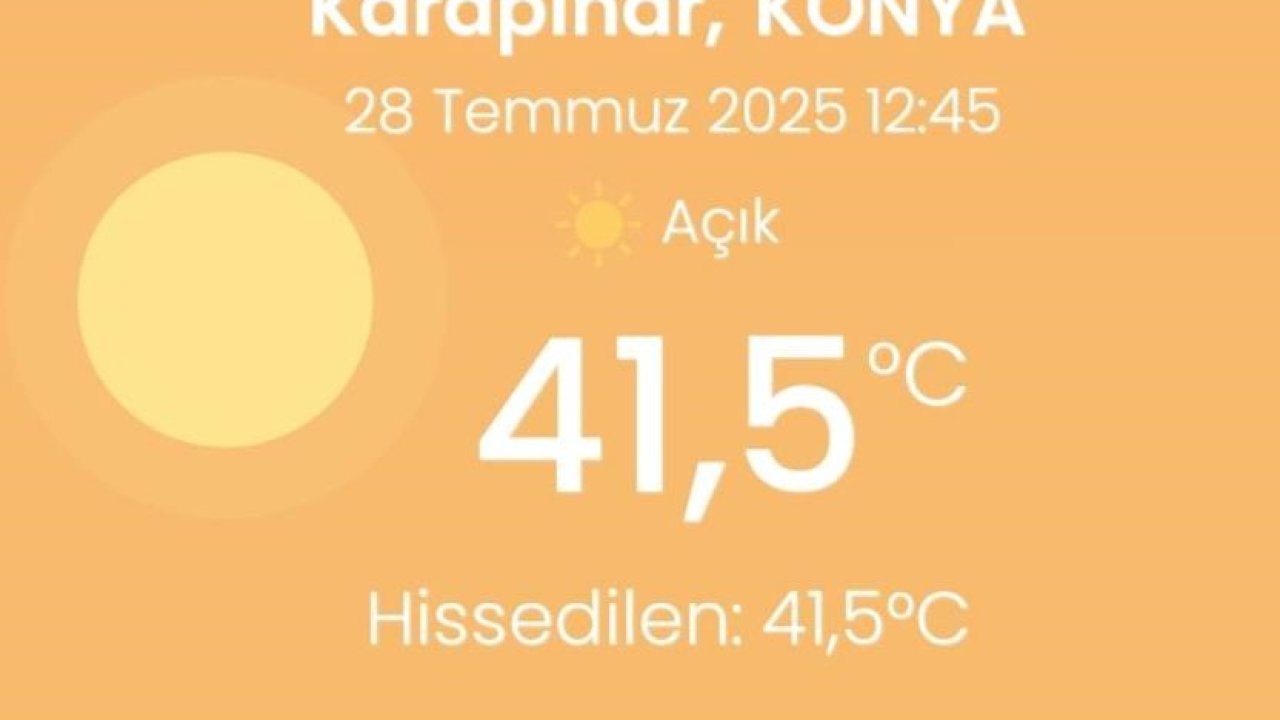 Karapınar’da termometreler 41.5 dereceyi gösterdi