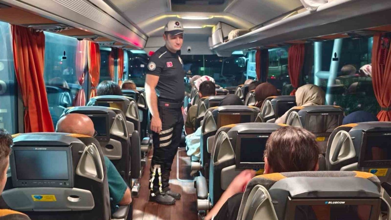Otobüslerde emniyet kemeri denetimi yapıldı