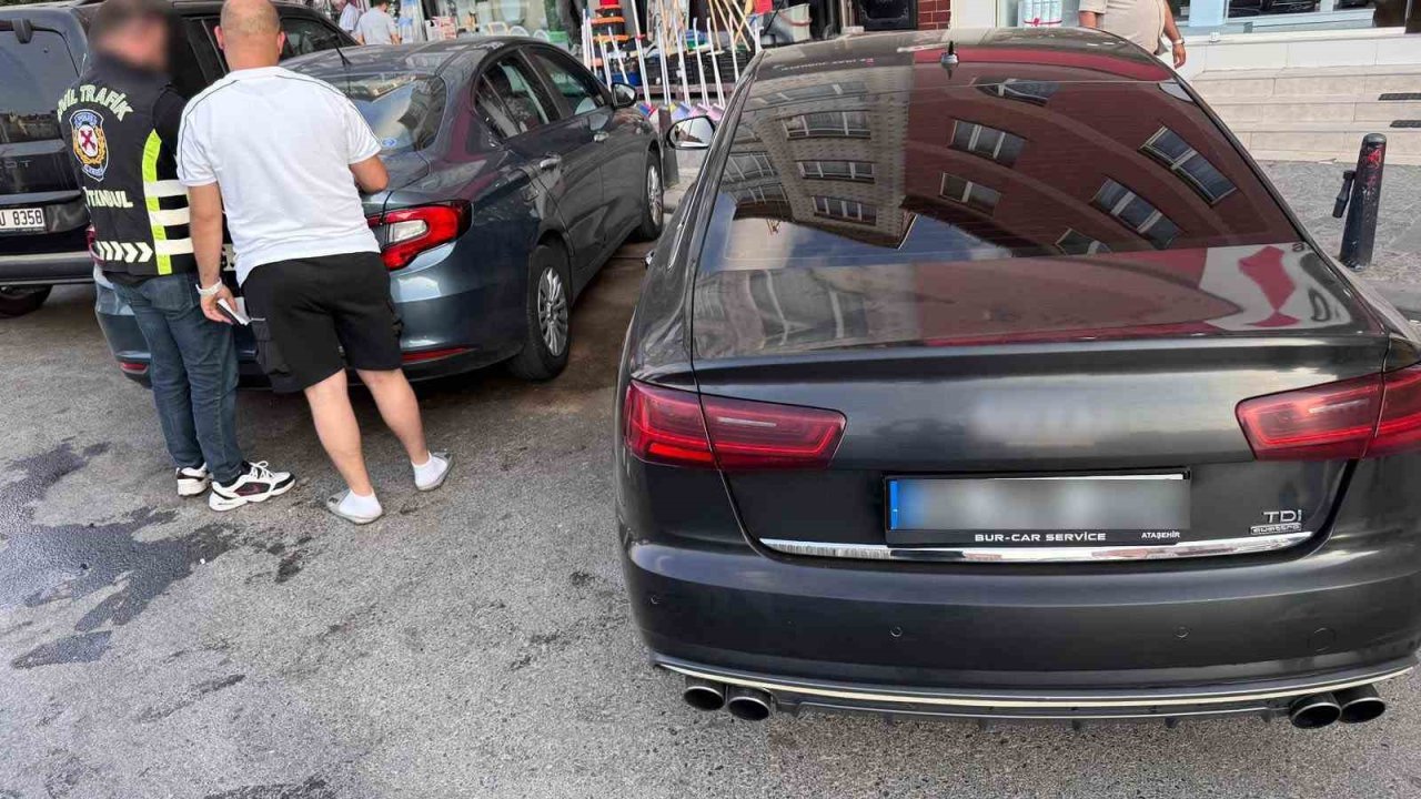 Ümraniye’de ters yöne girip ‘emniyet aracı’ diyen sürücüye para cezası