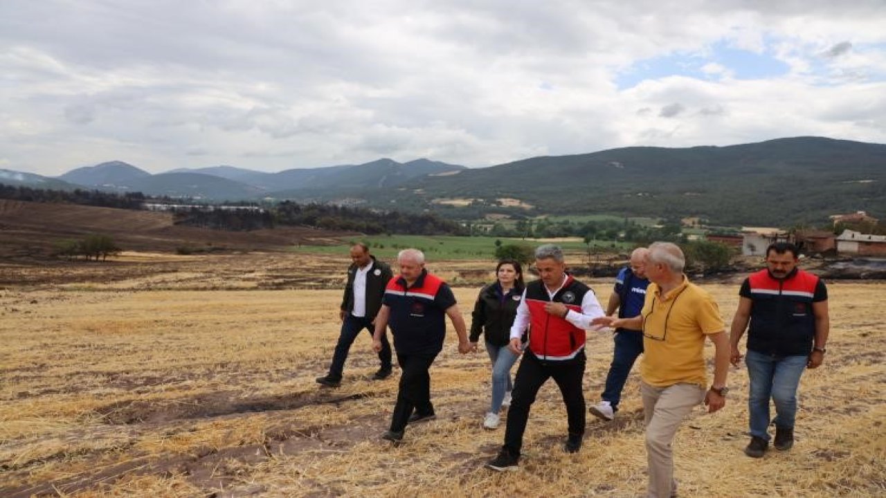 Yangın bölgesinde çalışamalar devam ediyıor