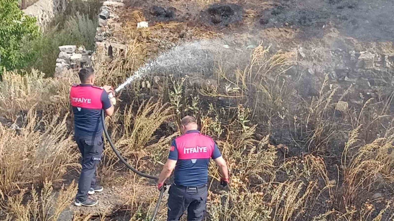 Kars’ta anız yangını kısa sürede söndürüldü