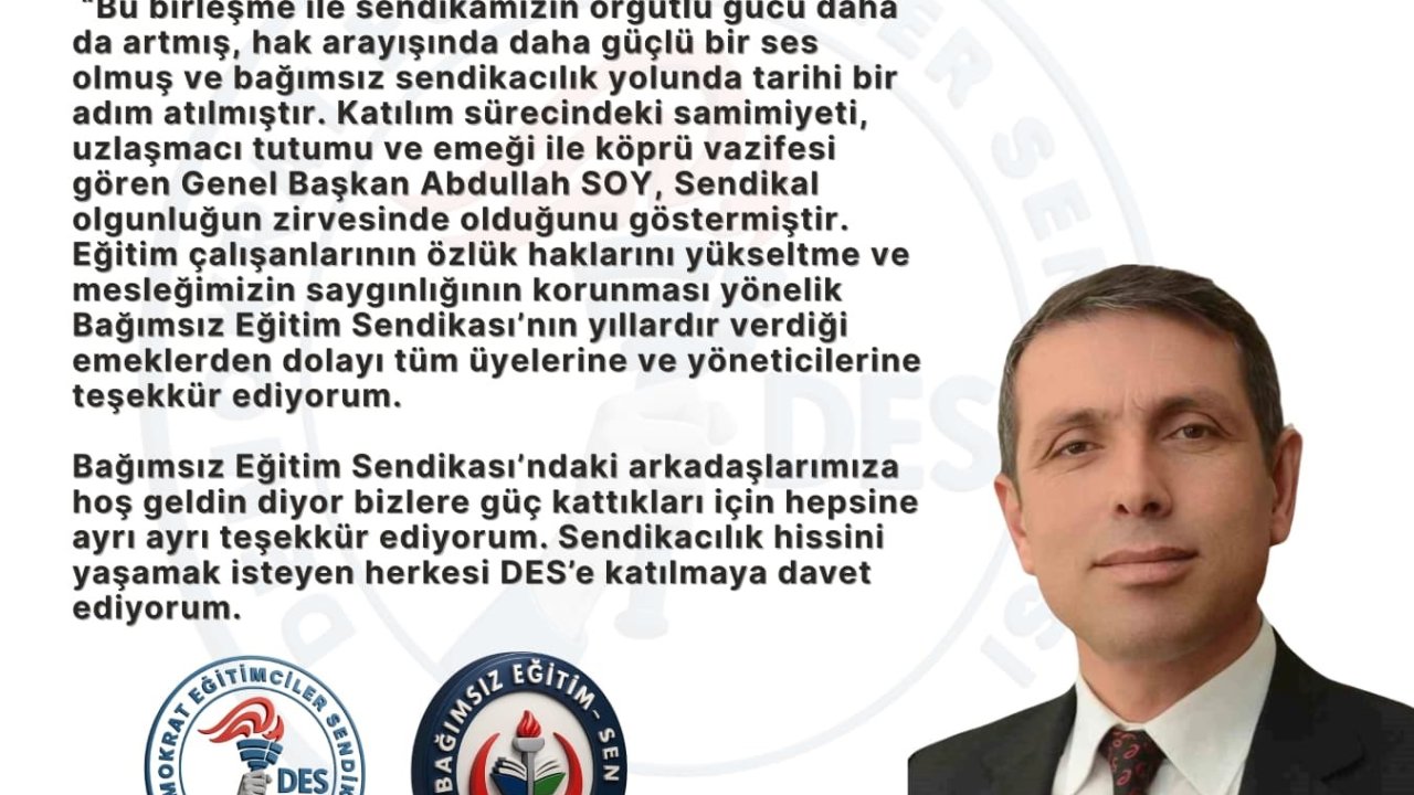 Demokrat Eğitimciler Sendikası’na katılımlar başladı