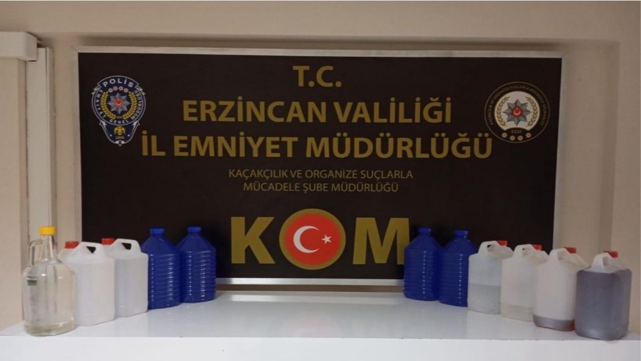 Erzincan’da 42 litre kaçak içki ele geçirildi