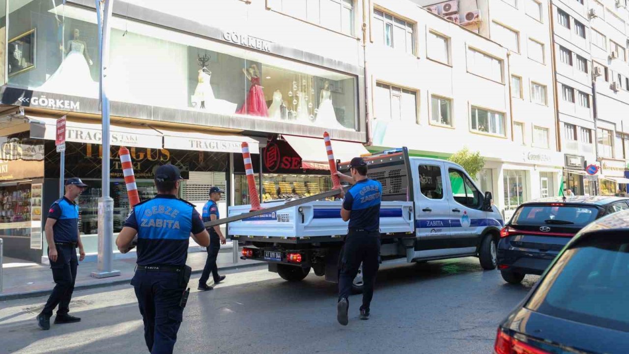 Kaldırım işgallerine zabıta müdahalesi