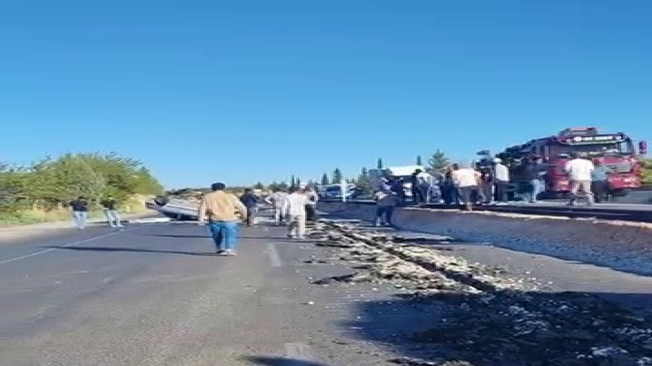 Çarpışan otomobillerden biri takla attı: 2 yaralı