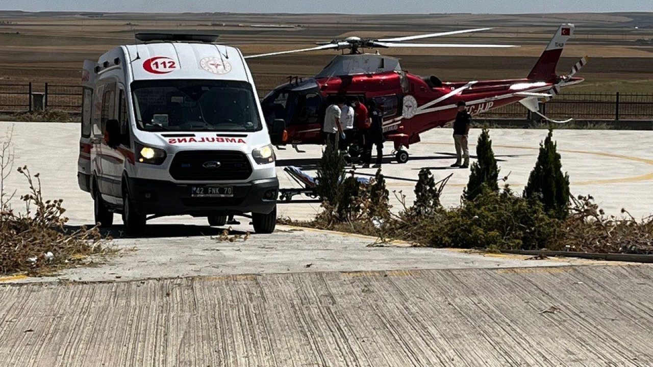 Kulu’da mide kanaması geçiren gurbetçiye hava ambulansı