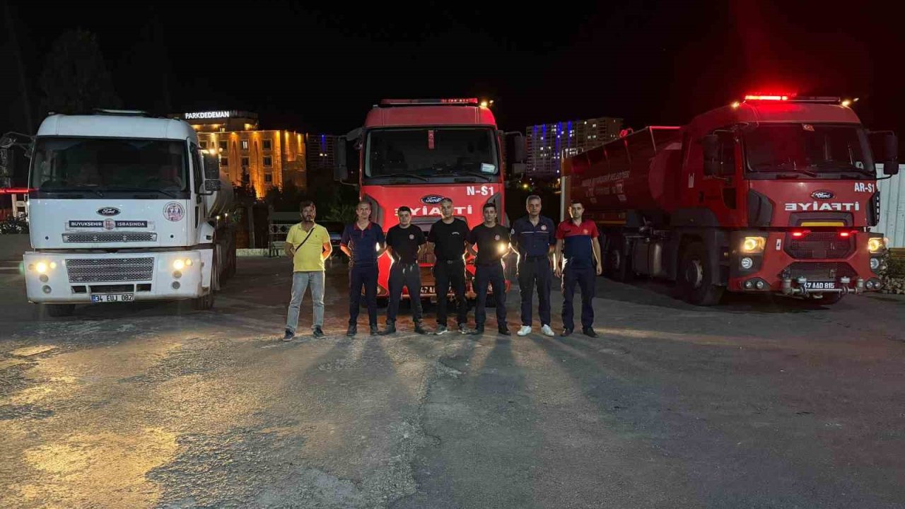 Mardin Büyükşehir Belediyesi’nden Lice’deki örtü yangını söndürme çalışmalarına destek