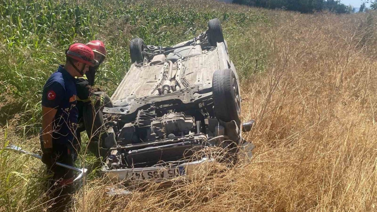 Otomobil şarampole uçtu: 1 yaralı