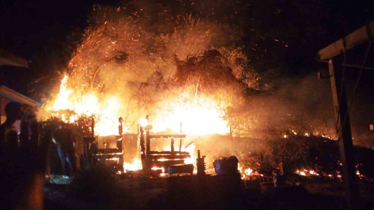 Bahçede çıkan yangın ormana sıçramadan söndürüldü